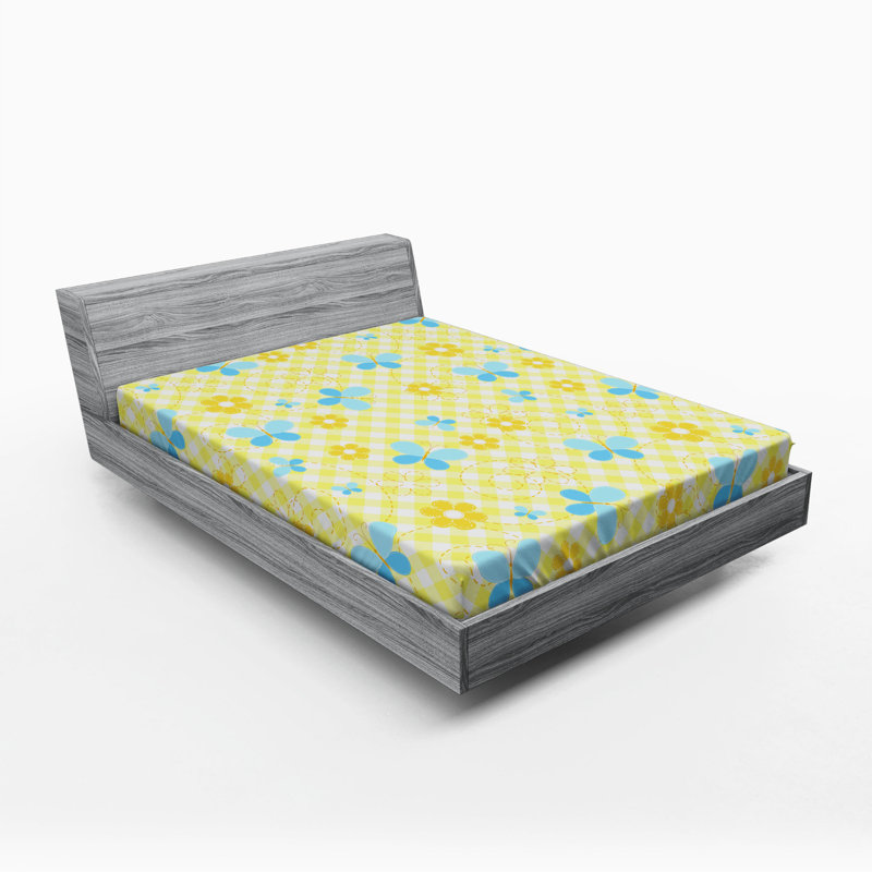 Microfiber Floral Fitted Sheet, Full Fitted Sheet