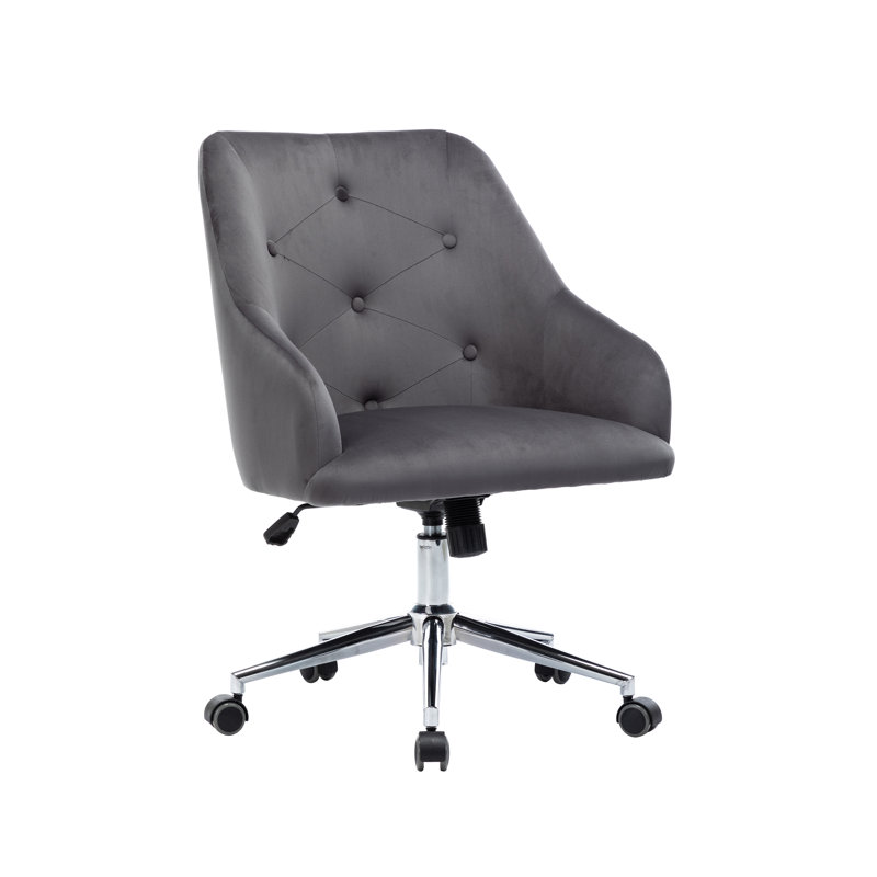 Velvet Office Chair, Grey