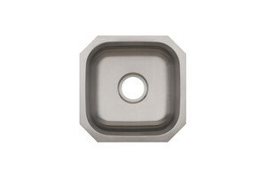 Single Bowl Stainless Steel Kitchen Sink, 6" H x 16" W x 16" L