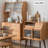 Cherry Wood Color Solid + Manufactured Wood+Glass Sideboard-1074512592