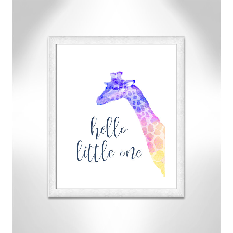 Hello Little One, art encadré, H 26,5 po x l 22,5 po x P 0,63 po, Cadre à grain de bois blanc