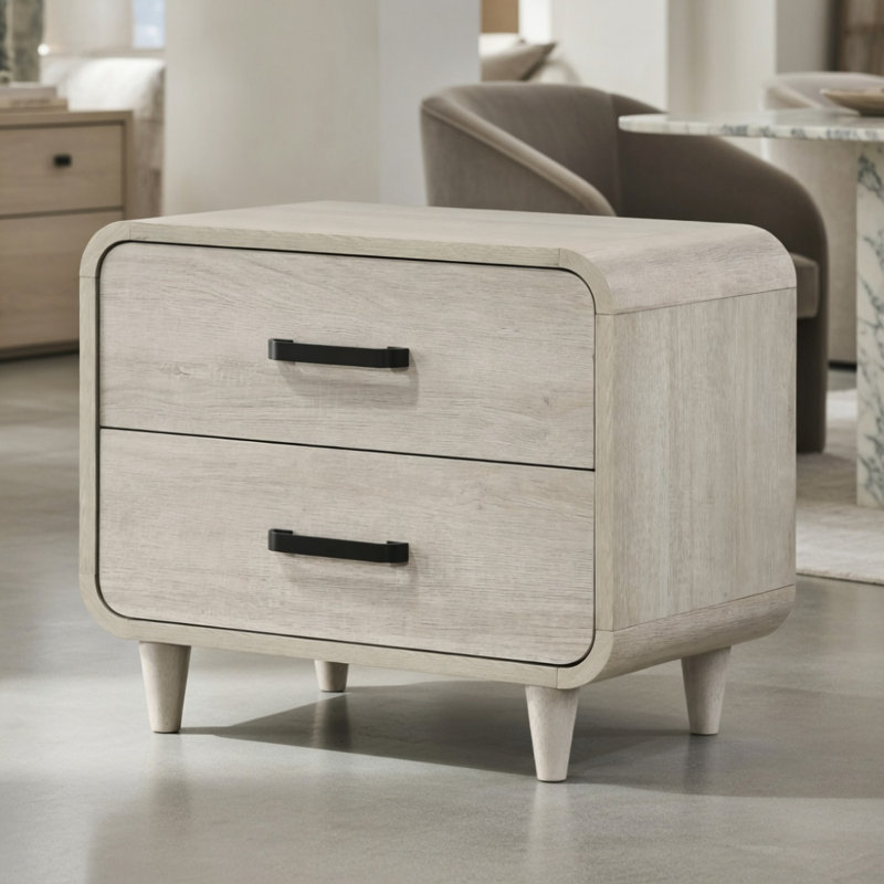 Meuble de rangement de table de chevet à deux tiroirs 1pc