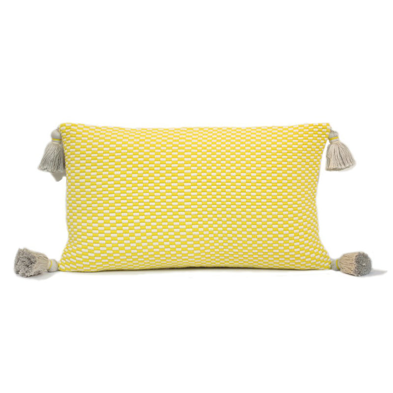 Ella Rectangular Cotton Pillow Cover and Insert, Citrus/Natural