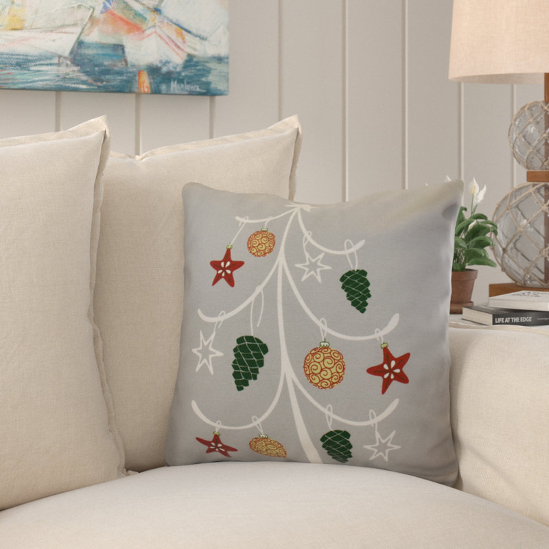 Coastal Christmas Reversible Throw Pillow, 18"x18"