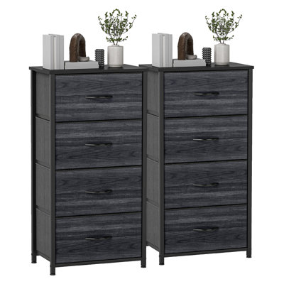  2 - Piece Set 17.7'' W 4 - Drawer Dresser With Foldable Storage Drawers