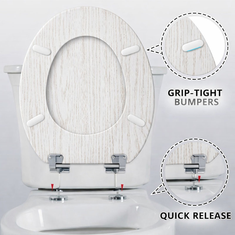 18'' Wood Finish Mdf Toilet Seat