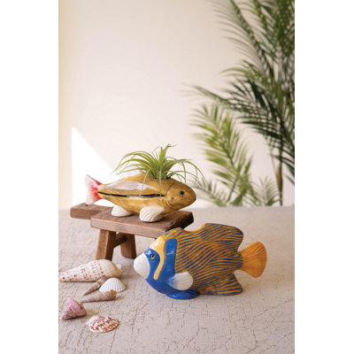 SET OF TWO CERAMIC FISH VASES