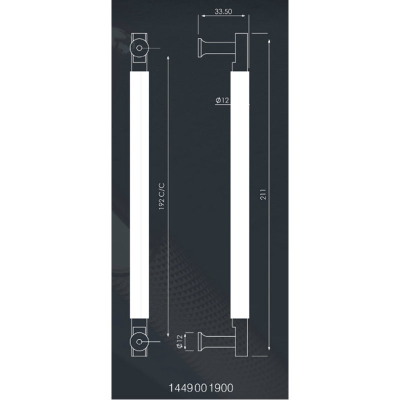 Akono 19.2 cm centre Bar Handle, Brushed Bronze