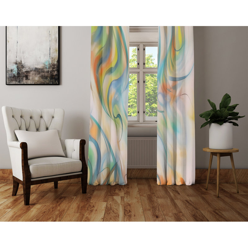 Paire de rideaux semi-transparents en polyester Dattolico, L 40 po x L 61 po