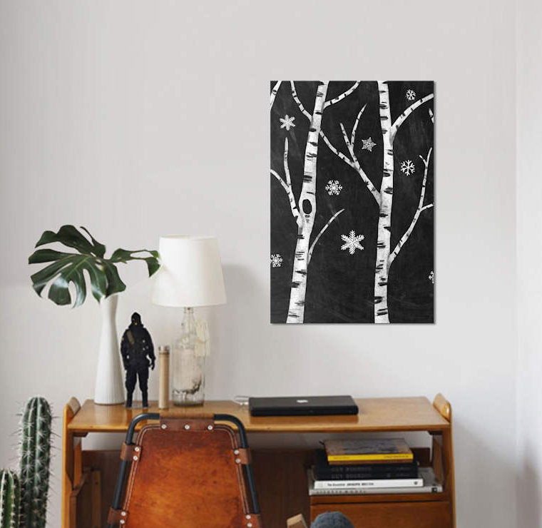 « snowy birches ii » par mary urban, impression sur toile, H 60 po x l 40po x P 1,5 po, Toile tendue, Pas de tapis
