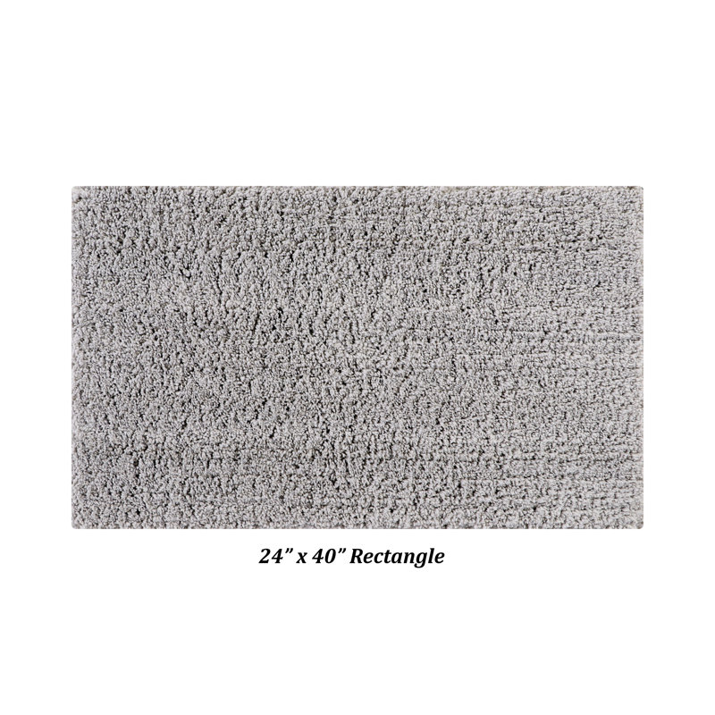 Micro 100% Polyester Solid Pattern Tufted Machine Washable Bathroom Rug, 24" x 40" Rectangle, Gray