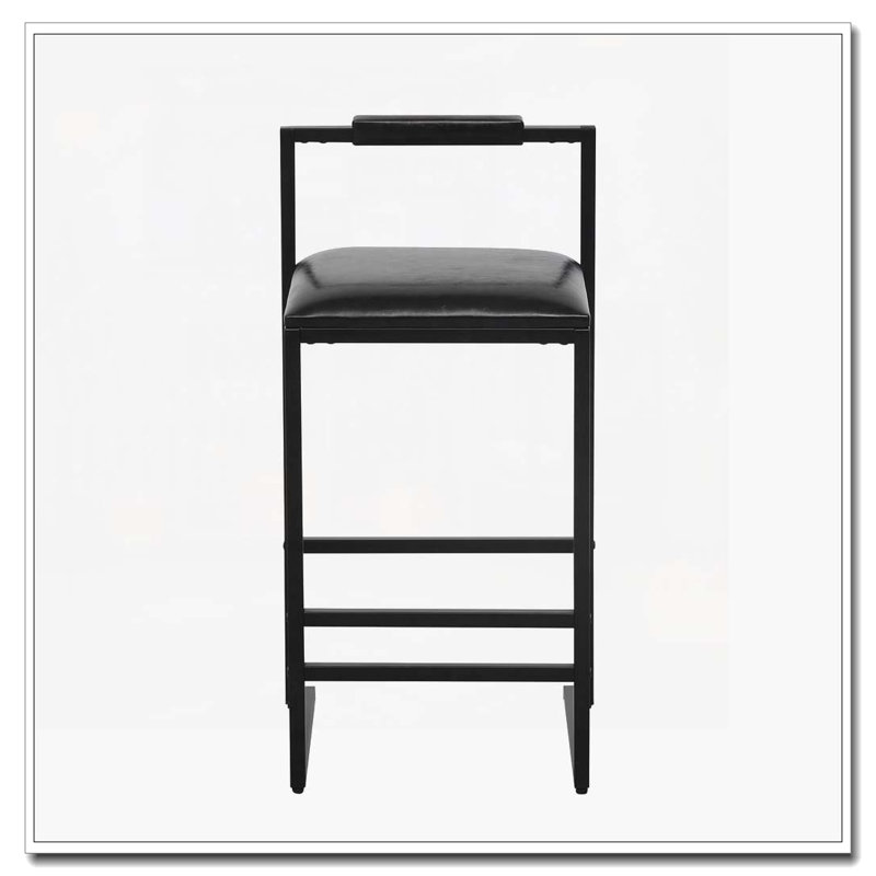 Tabouret de bar rembourré en similicuir avec pieds