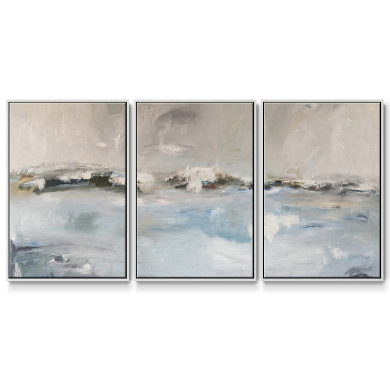 Surf Sans Turf - Toile encadrée multi-pièces, Blanc, H 24 po x l 48 po x P 2 po