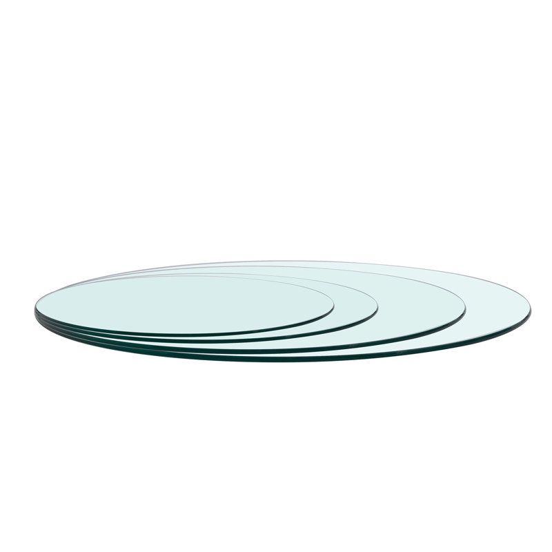 39.3 Inch Round 3/8 Thick Glass Table, Impact - Design, Smooth Edges For Comfortable Use Tempered Table Top With Thickness, Smoothly Polished , Supports 100 Lbs, Shatters Into Dull Edged Granules