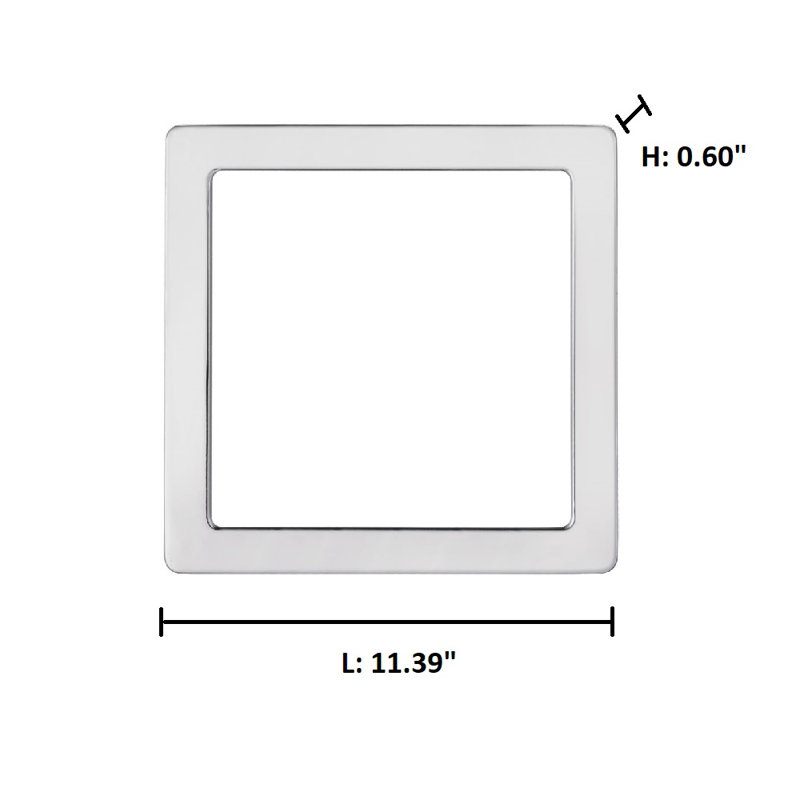 Lentille 9-s garniture Chilmark, Chrome, H 11,39 po x l 11,39 po x P 0,6 po
