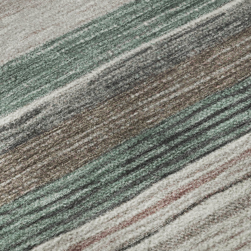 Premium Machine Washable Hedden AMF1703 Stripes Rug, Rectangle 1'8" x 2'6"