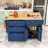 Nels 3-Piece Wooden Kitchen Island Set, Kitchen Island with Drop Leaf, Storage Cabinet and 2 Stools-2063413567