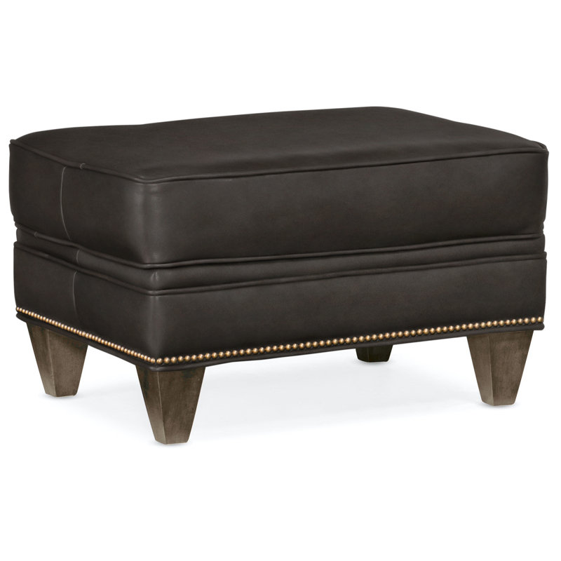 Reddish Ottoman, French Natural, Cobblestone, Aline Light Gray Stonewash Genuine Leather
