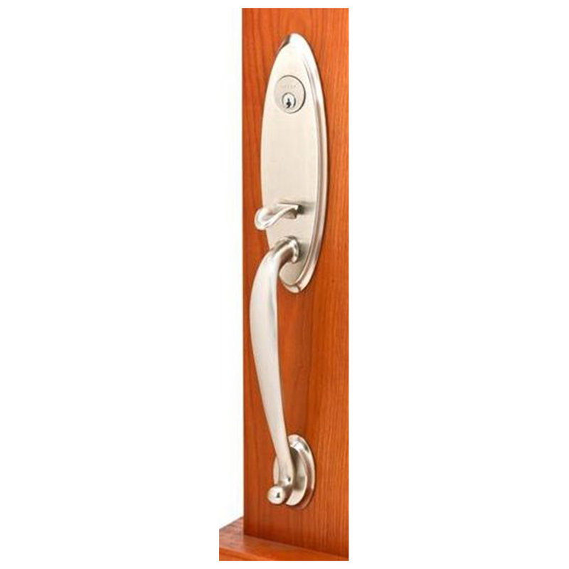 Entretoise tubulaire double cylindrique Emtek Marietta, Nickel satiné, Poignée œuf, Réversible