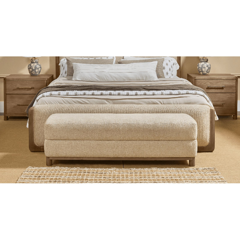 Banc en bois et rembourré Hollis