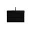 Meuble-lavabo mural Grace de 36 po avec tiroirs en noyer et système noir, lavabo en quartz mat, tiroirs à fermeture amortie, finition noyer moderne