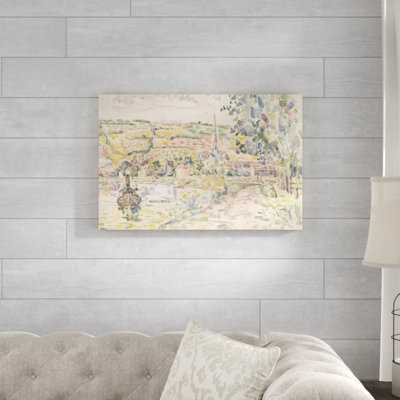 " Petit Andely-The River Bank " by Paul Signac Painting Print