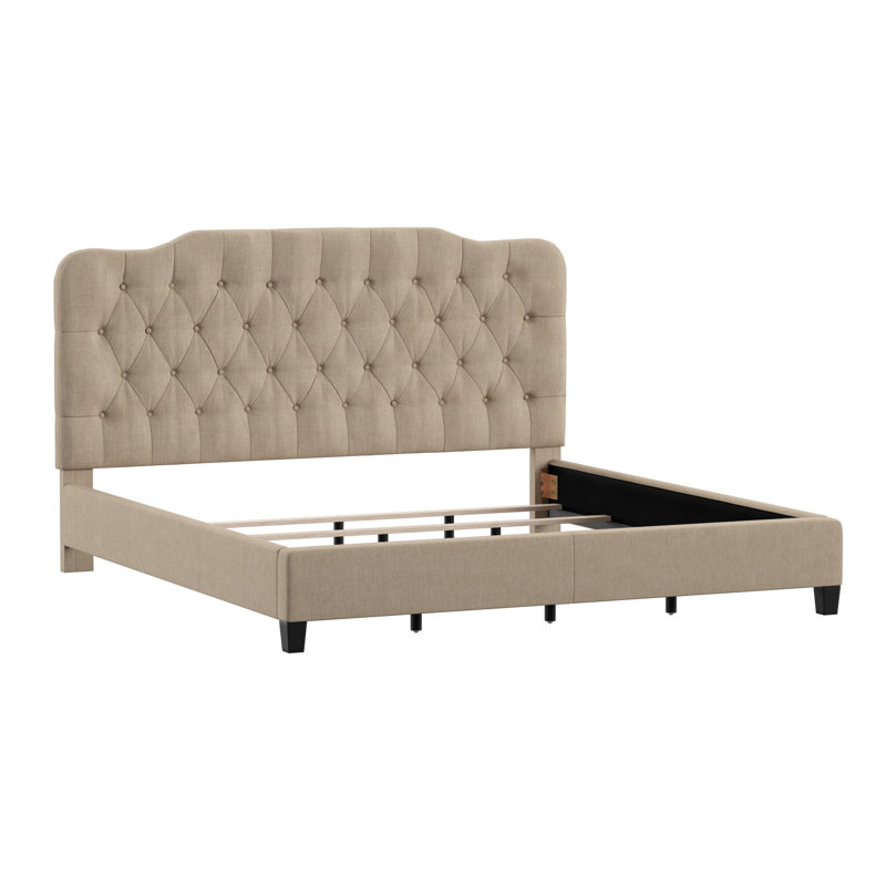 Lit tapissier capitonné Alenushka, Très grand, Beige