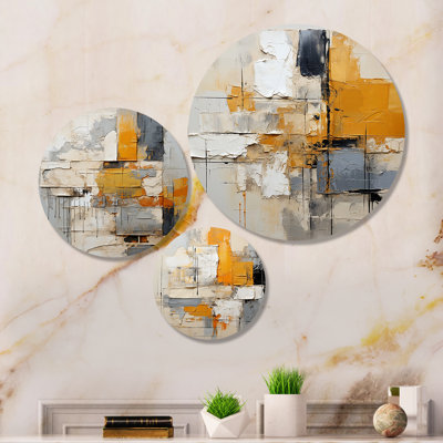«Abstract Assemblage I» sur métal, impression de 3 pièces