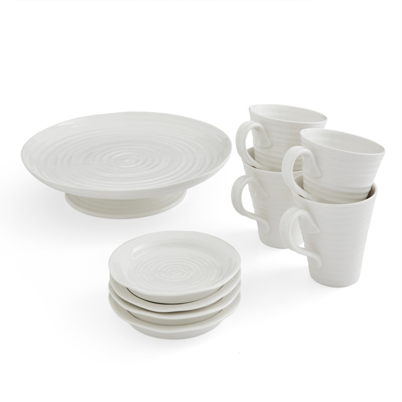 Sophie Conran for Portmeirion Afternoon Tea 9 piece - White (Large Footed Cake Stand, Cake Plates & Mugs)