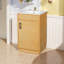 Meuble-lavabo simple autoportant de 20 po avec lavabo en céramique intégré, porte à fermeture en douceur et tablette réglable