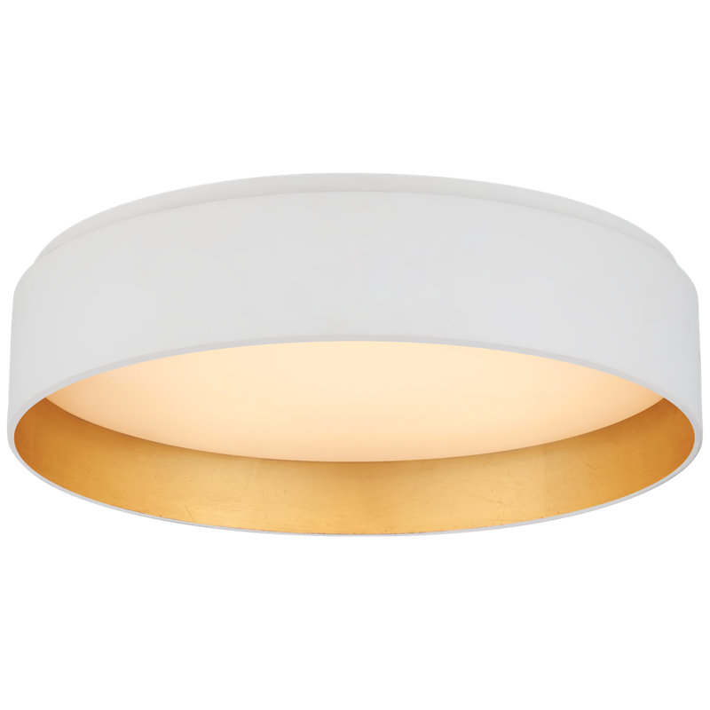 Shaw 1 - Light LED Flush Mount, Matte White/Gold, 3" H x 11" W x 11" D, 1 Light