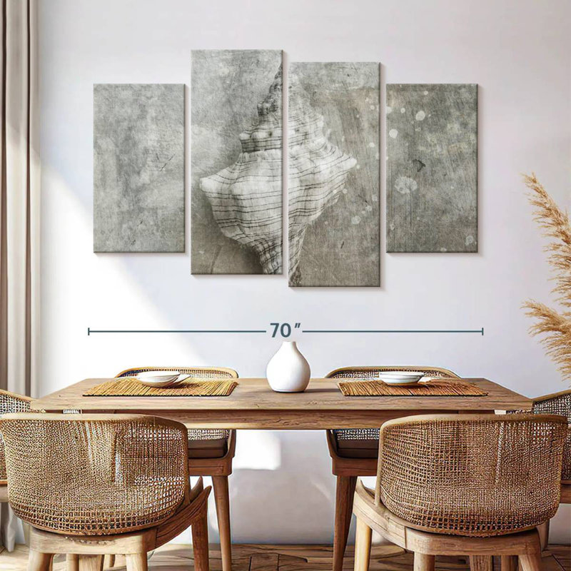Conch Gray Seashell, 42" H x 68" W