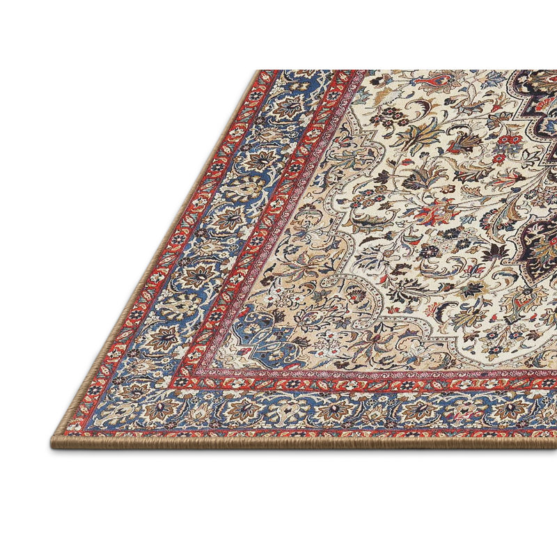 Tapis traditionnel mehroon/noir/bleu Azzitta, Rectangle 5 pi x 7 pi