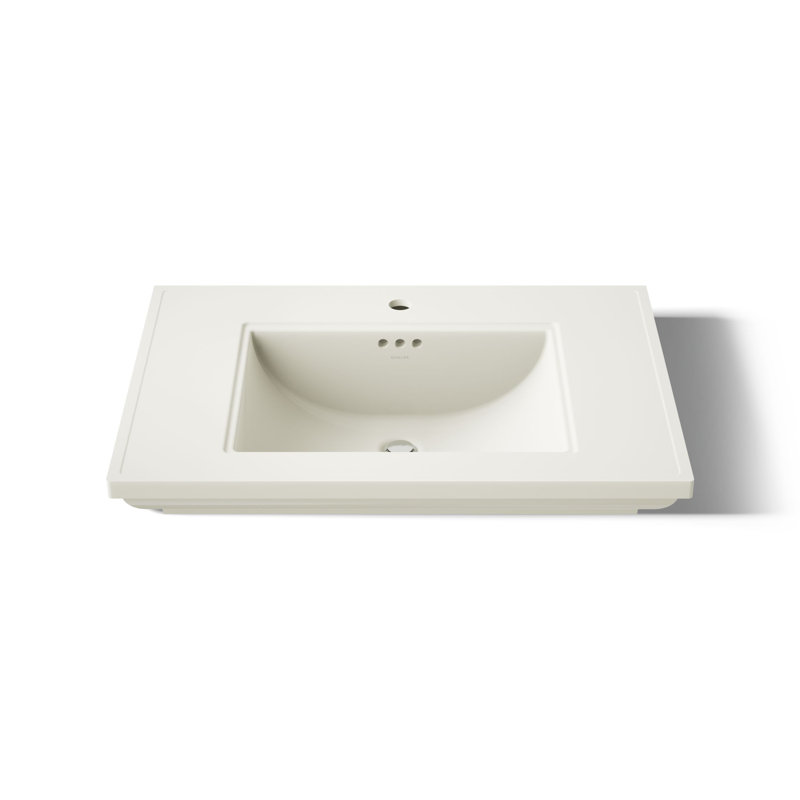 Memoirs Stately Pedestal/Console Table Bathroom Sink Basin with Single Faucet-hole Drilling, Biscuit, Single Hole