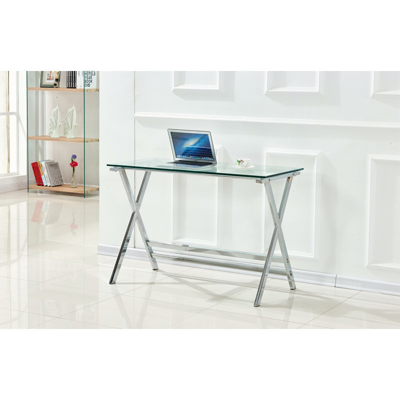 Bureau d'ordinateur en verre