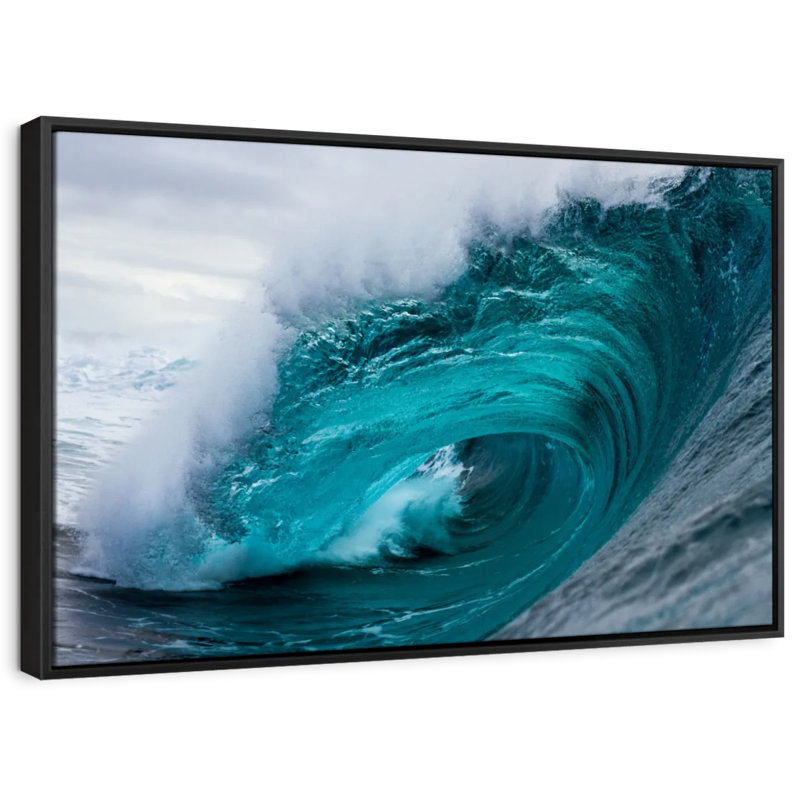«Crashing Blue Ocean Wave», reproduction sur toile, H 17 po x l 25 po