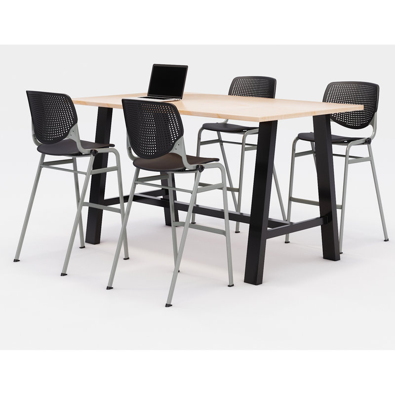 Ensemble de table de réunion et de chaises Midtown, H 41 po x L 72 po x P 36 po, Érable, Noir