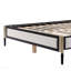 Grand lit avec tête de lit en tissu blanc, cadre champagne argenté et noir-809187741
