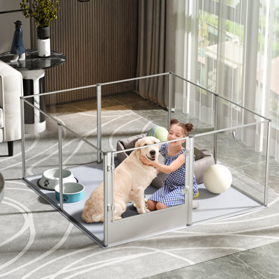Panel Metal Exercise Pen With Door