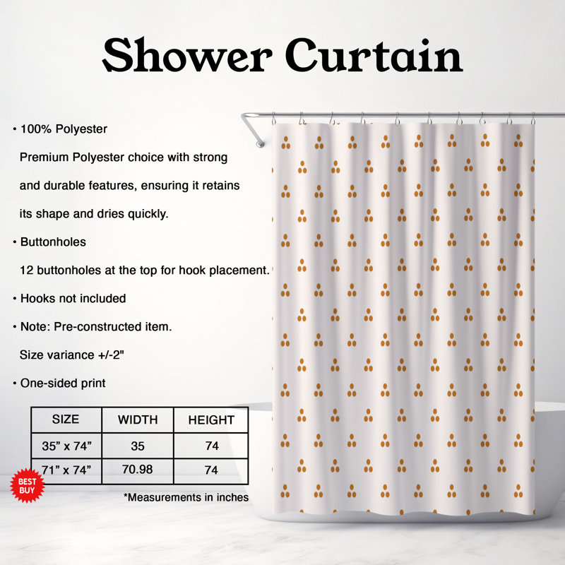 Rideaux de douche Glittering Dots - Premium, H 74 po x l 71 po