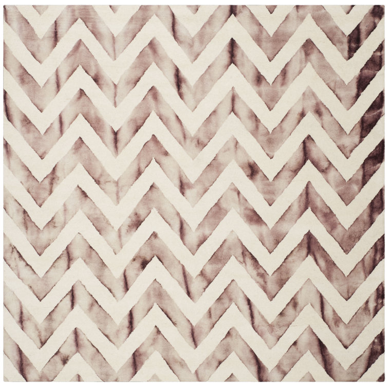 Vandermark Hand Tufted Wool/Cotton Geometric Rug in Maroon/Ivory