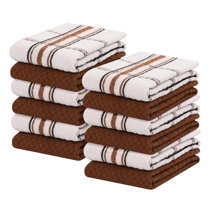 Oeleky Dish Cloths for Kitchen Washing Dishes, Super Absorbent Dish Rags,  Cotton Terry Cleaning Cloths Pack