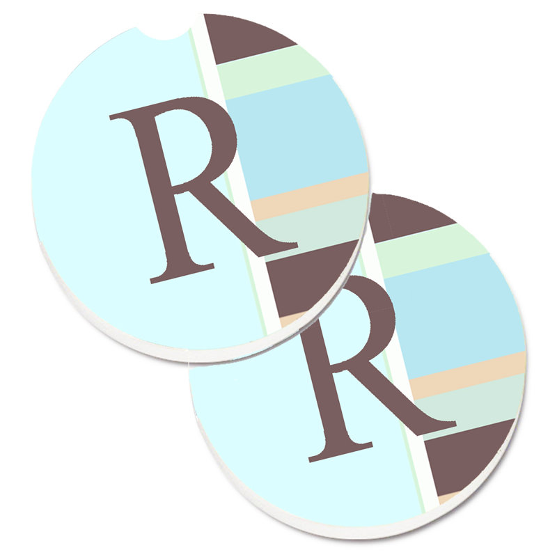 Sous-verre voiture monogramme initial, R, Mauve
