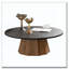 Table basse ronde en bois à piédestal robuste pour salon facile à assembler