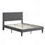 Structure de lit plateforme double tapissier avec tête de lit, support de lattes en bois massif, sommier