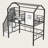 Twin Size Metal Loft Bed with Roof House Design, Integrated Ladder, Full Guardrails & Storage Box, Space-Saving Kids Loft Bed-1035949049