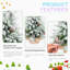 Arbre de Noël de table enneigé 3 pi avec 355 pointes, branches en PE / PVC enneigées, 14 pommes de pin et 14 baies rouges, base en ciment en toile de jute - petit arbre décoratif pour la maison et le bureau