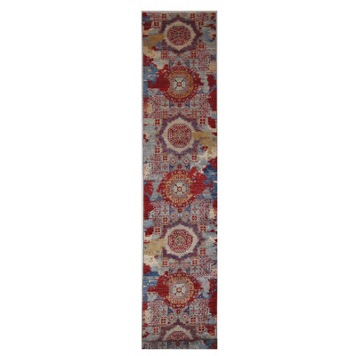 High-Quality Hand-Knotted Red And Blue Area Rug