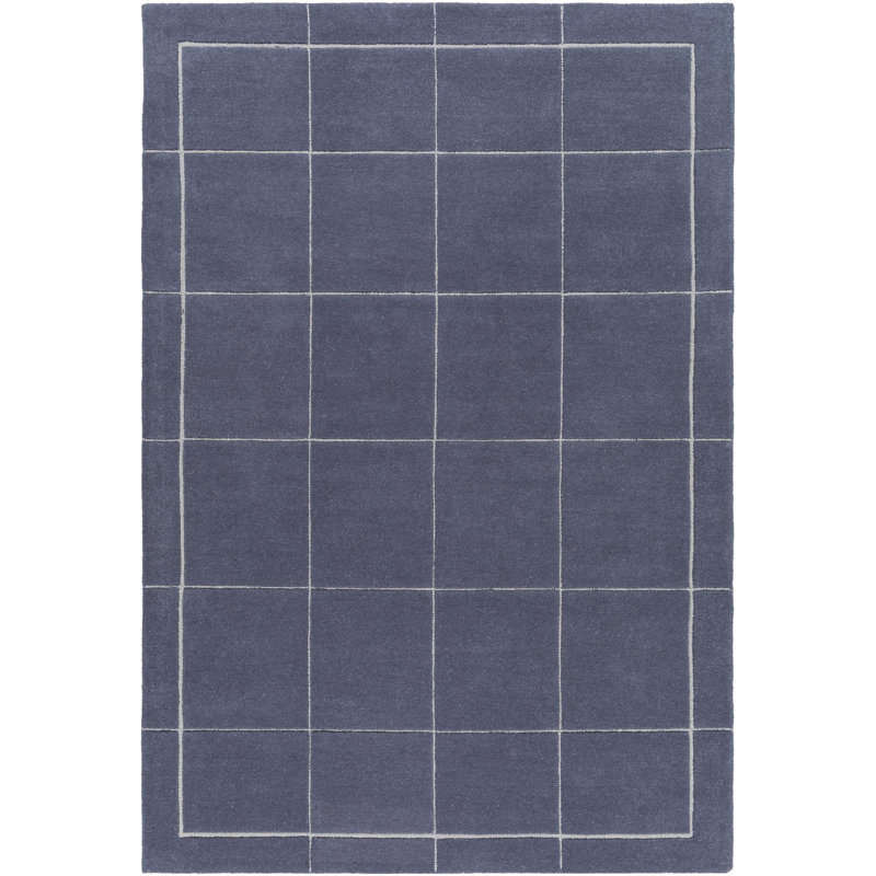 Tapis bleu touffeté à la main Mallory, Rectangulaire 2 pi x 3 pi