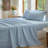 100% Washed Cotton Bedding Sheet Set 4 Pieces,1 Fitted Sheet,1 Flat Sheet and 2 Pillowcases,Comfy Textured Sheet Set-119423623-119423617